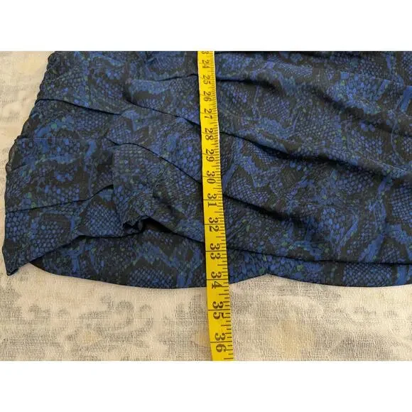 ALLSAINTS Hali Tamora Blue Snake Print Mini Dress Size 10 - Picture 10 of 11